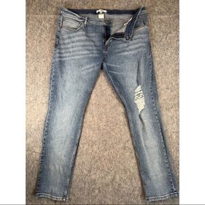 Fashion Nova Skinny Jeans Mens 42 Blue Denim Cotton Stretch 5-Pockets Distressed